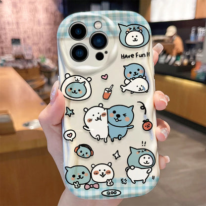 Adorable Japanese Cartoon Joke Bear And Qoos Case For iPhone
