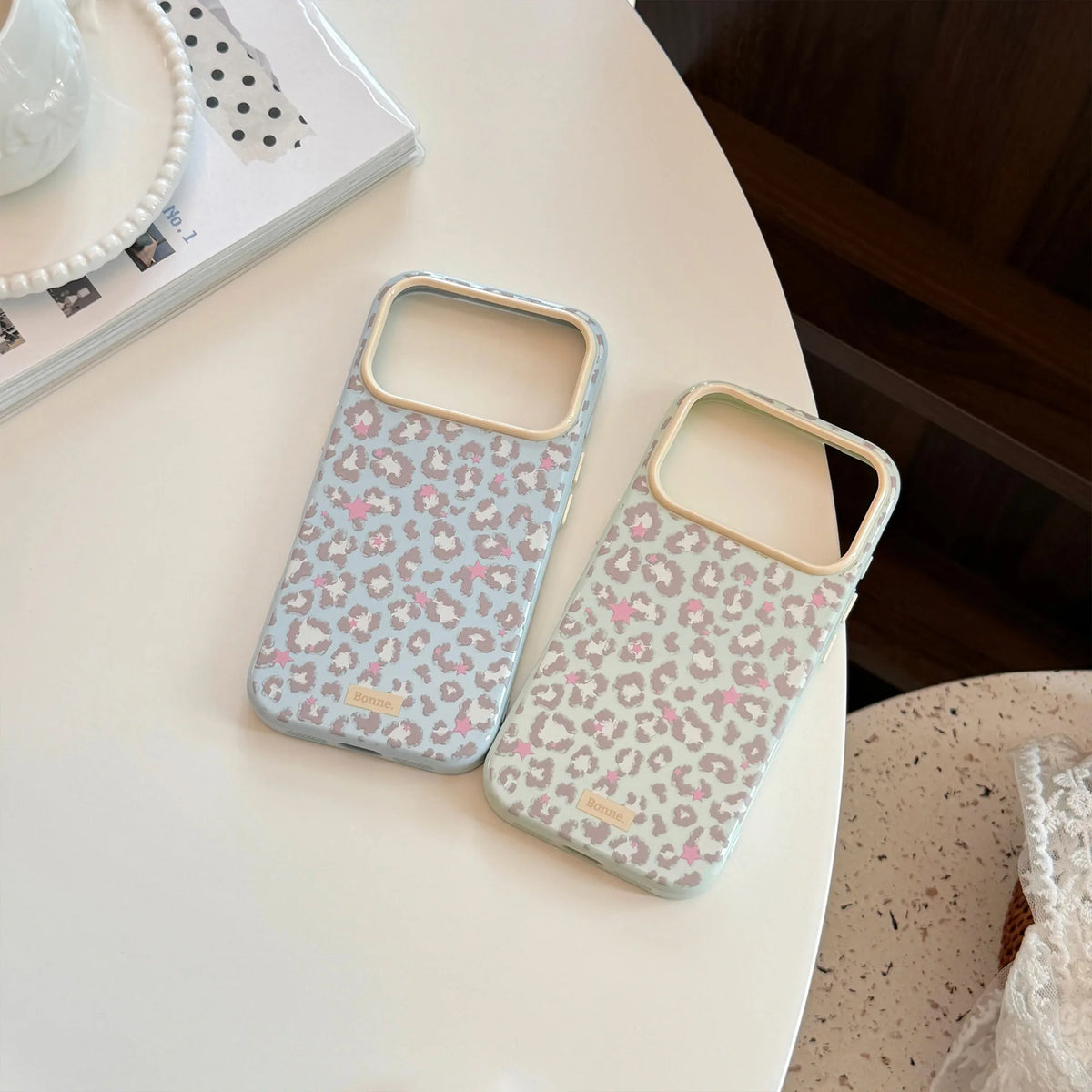 Korean Full Screen Stars Leopard Print Phone Case For iPhone