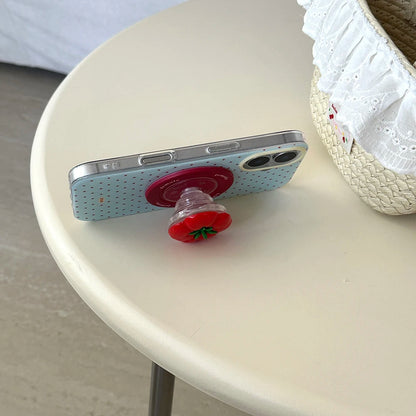 Polka Dot Cute Tomato Magnetic Grip Tok Phone Case