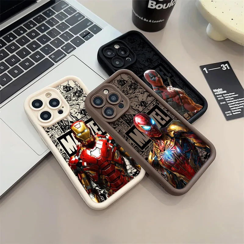 Marvel Ironman Spiderman Phone Case For iPhone
