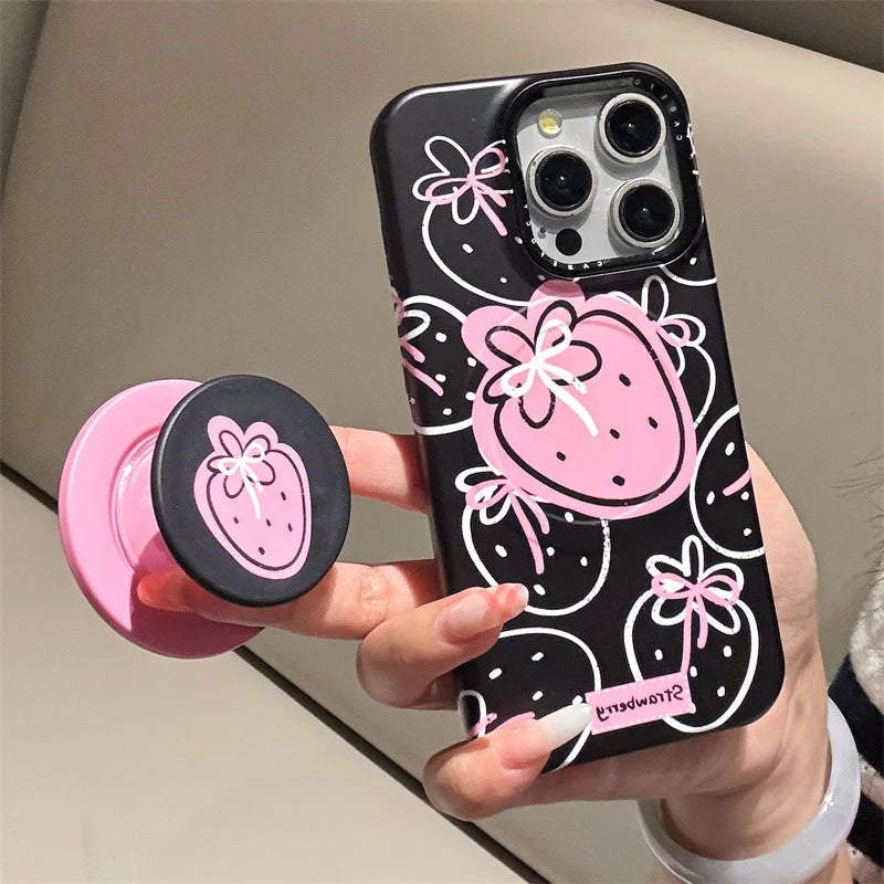 Line Strawberry Magnetic Phone Case