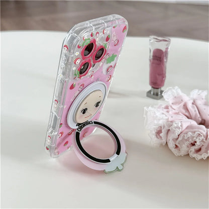 Funny Cute Pink Strawberry Girl Phone Case For iPhone