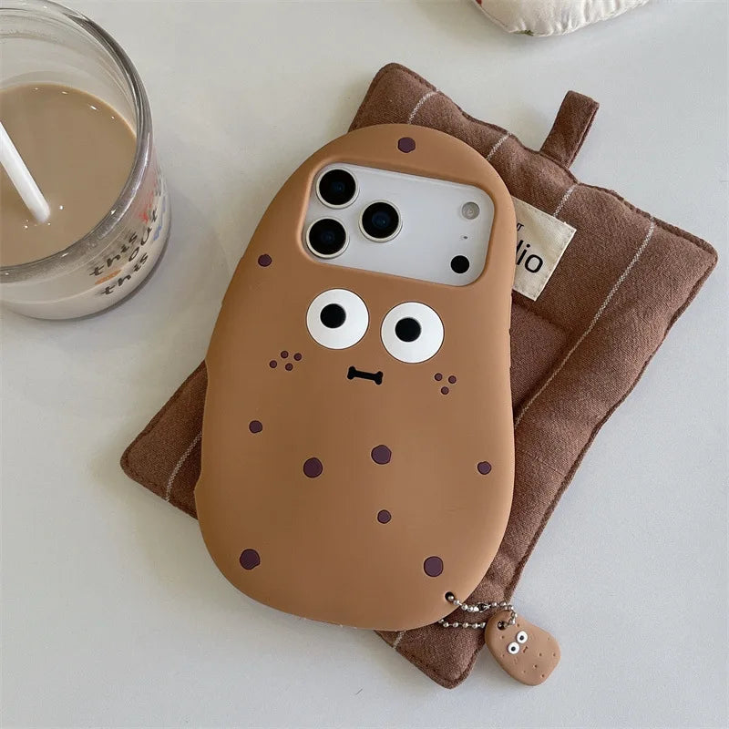3D Cute Cartoon Funny Potato Soft Silicone Phone Case For iPhone