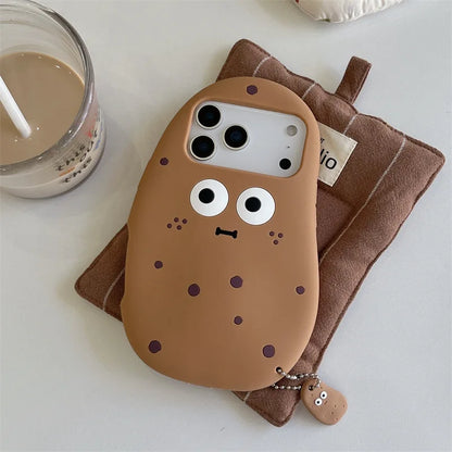 3D Cute Cartoon Funny Potato Soft Silicone Phone Case For iPhone