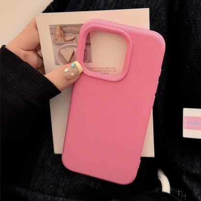 Dopamine-Inspired Silicone Solid Color Simple Fashion Phone Case For iPhone