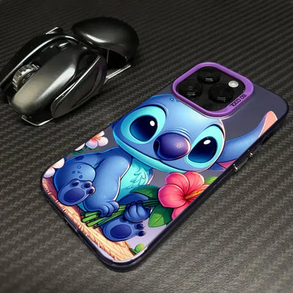 Disney Cute Stitch Flower Love Phone Case For iPhone