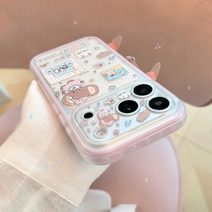 Korean Frosted Cartoon Elephant Pets Label Pattern Phone Case For iPhone