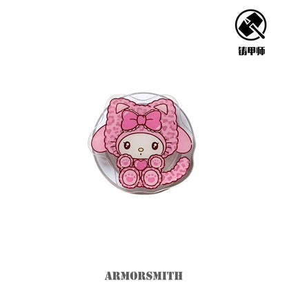 Leopard Print Cute Sanrio Melody Magnetic Holder Wireless Charge Phone Case For iPhone