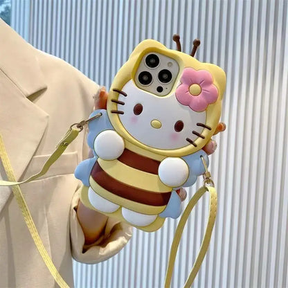 3D Hello Kitty Bee Honey Phone Case For iPhone
