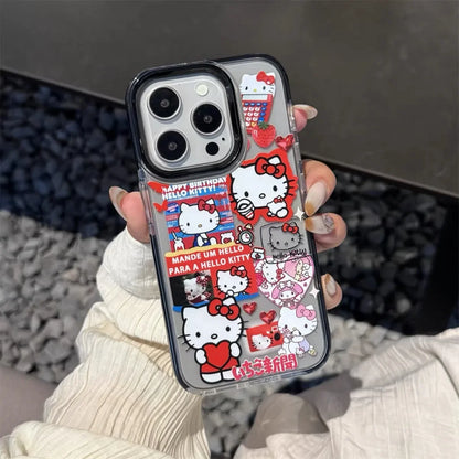 Red Hello Kitty Bow Strap Cartoon Phone Case For iPhone