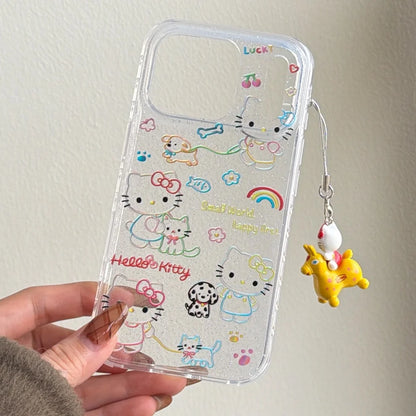 Korea Dopamine Gilded Lines Hello Kitty Case For iPhone