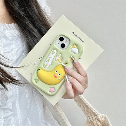 Phone Case 3D Funny Banana Cartoon Cute Soft Silicone Cover