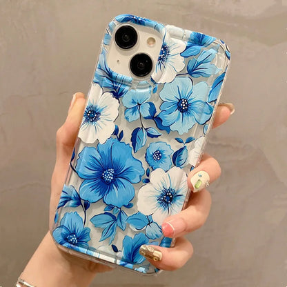 Flowers Graphic Print Clear Phone Case