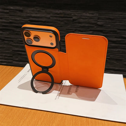 Luxury Magnetic Flip Leather Wallet Magnet Bracket Case For iPhone
