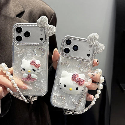 Cute Cartoon Sanrio Hello Kitty Bling Glitter Diamond Phone Case For iPhone