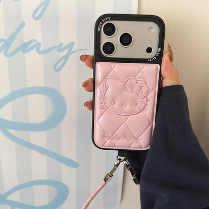 3D Cute Cartoon Sanrio Hello Kitty Embossing Leather Phone Case For iPhone