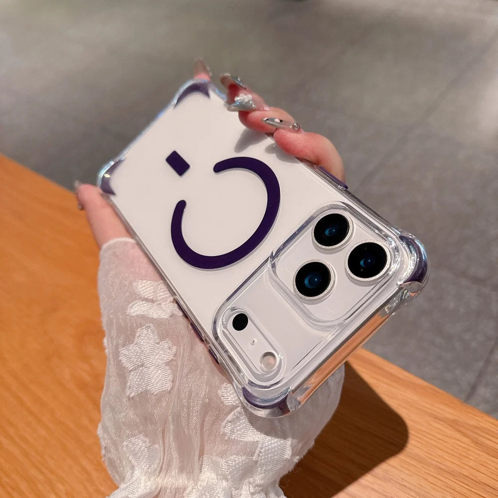 Frame Bumper Transparent For MagSafe Case For iPhone