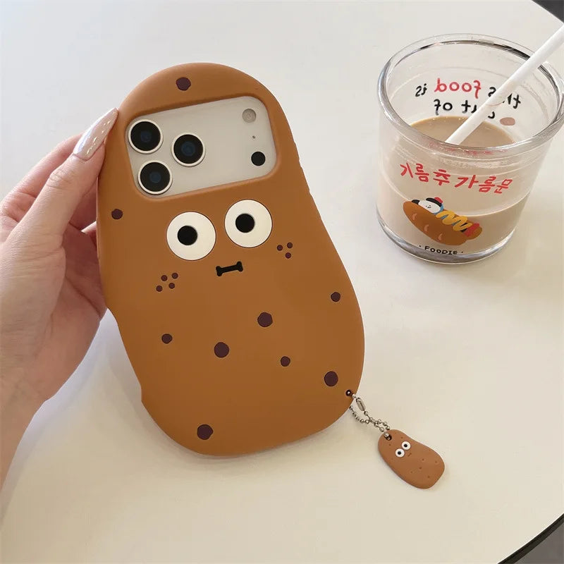 3D Cute Cartoon Funny Potato Soft Silicone Phone Case For iPhone