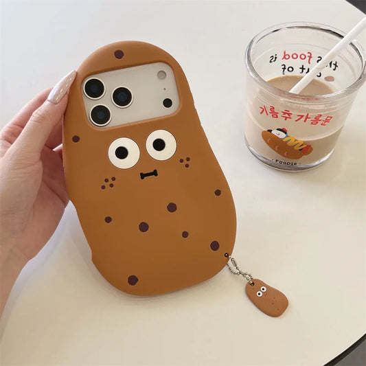 3D Cute Cartoon Funny Potato Soft Silicone Phone Case For iPhone