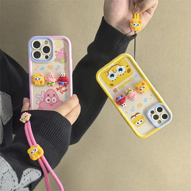 Cute Cartoon SpongeBob Patrick Star Phone Case For iPhone