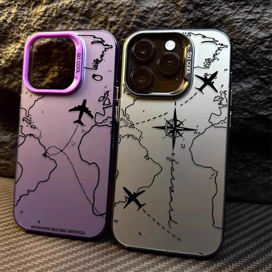 Airplane Voyage Route Case For iPhone
