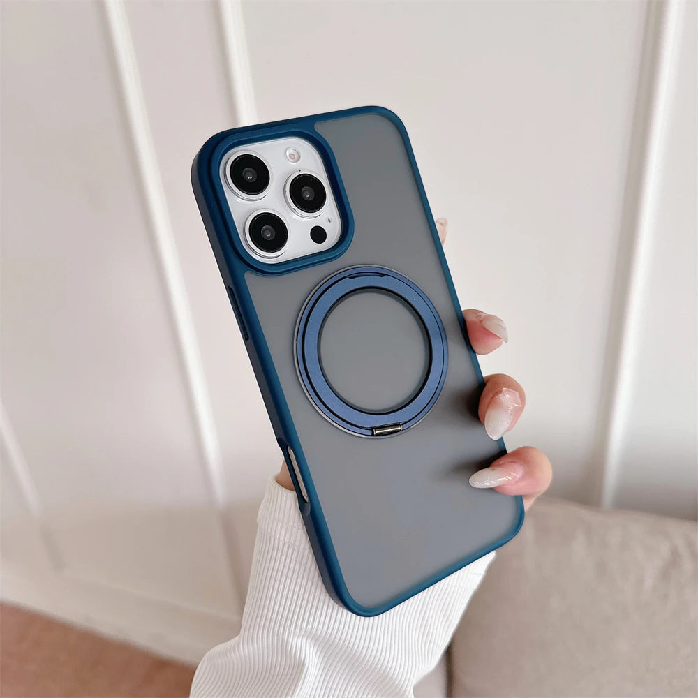 Luxury Magnetic Stand Matte For Magsafe Phone Case