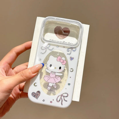 Gold Plated Frame Ballet Hello Kitty Phone Case Protector Shockproof Clear Soft Transparent Cover For iPhone