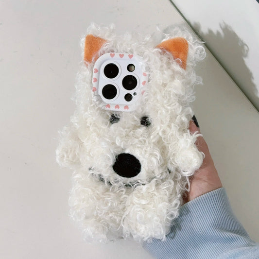 Cute Curly Puppy Plush Phone Case