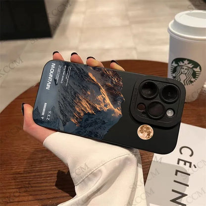 Snow Mountain Sunrise Scenery Silicone Phone Case For iPhone