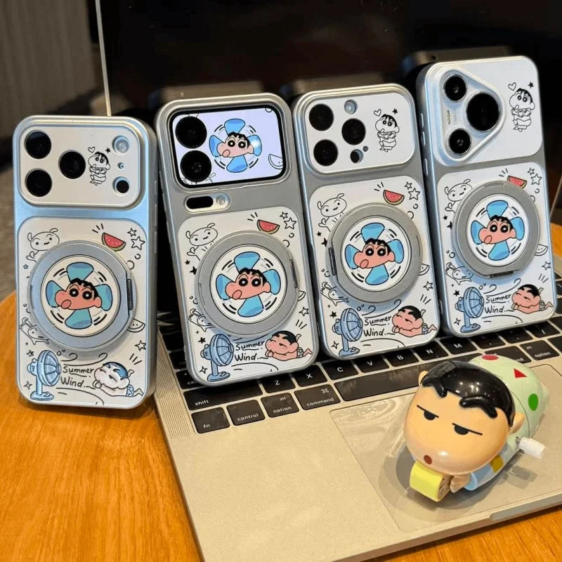 Crayon Shin-Chan Electric Fan Phone Case For iPhone