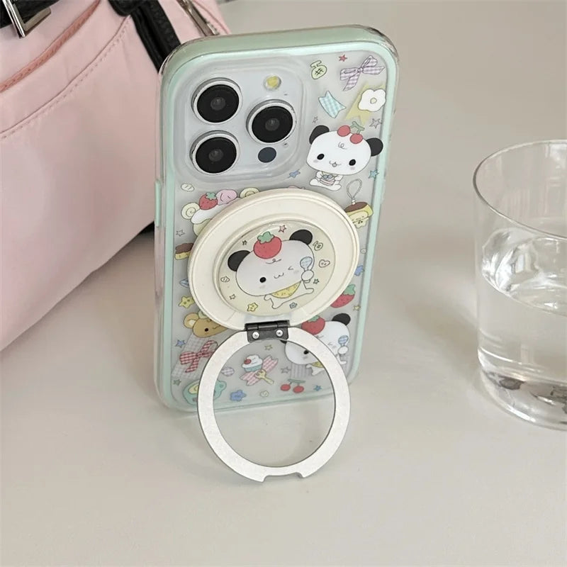 Kawaii Cartoon Panda Magnetic Phone Case
