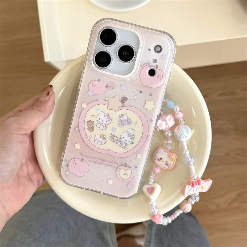 Korean Cute Pink Hellokitty Phone Case For iPhone