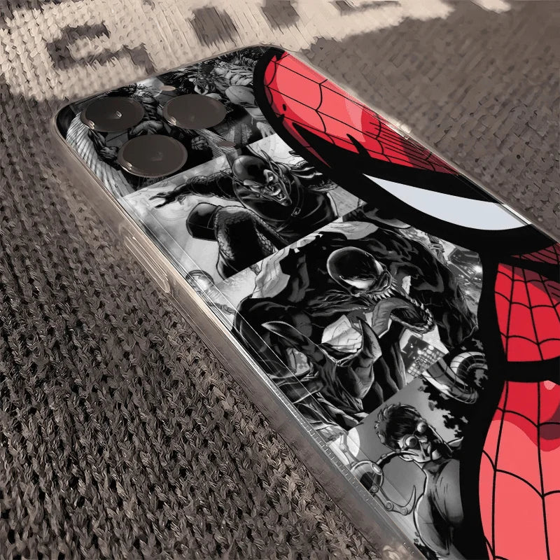 Marvel Half Face Spider Man Soft Phone Case For iPhone