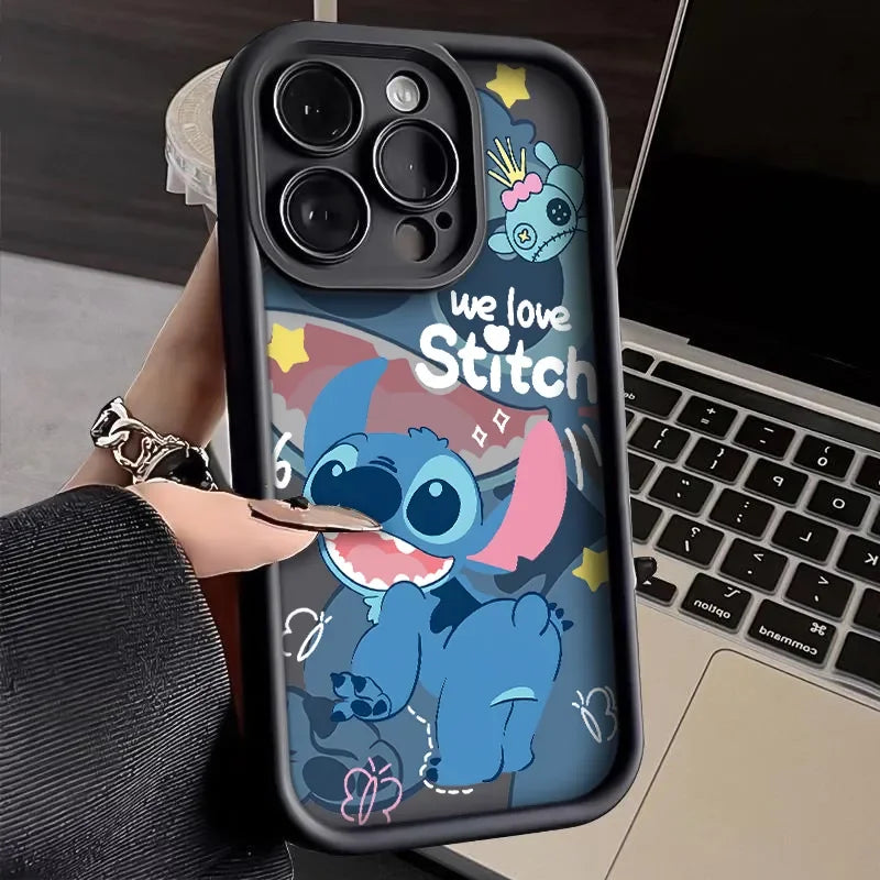 Stitch Naughty Happy Phone Case For iPhone