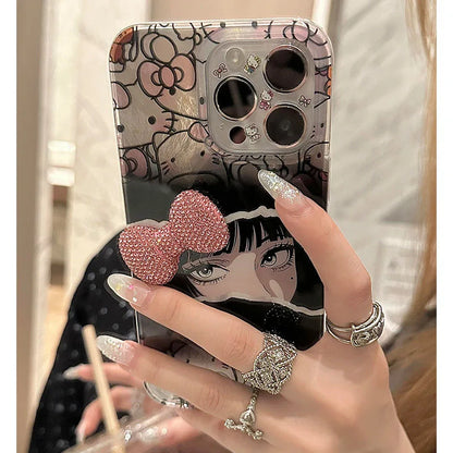 Mangirl Full Screen Hello Kitty Bow Phone Case For iPhone