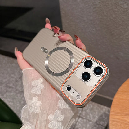 Luxury Striped Matte Magnetic Phone Case For iPhone