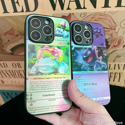 3D Grating Card Pokemon Gengar Phone Case For iPhone