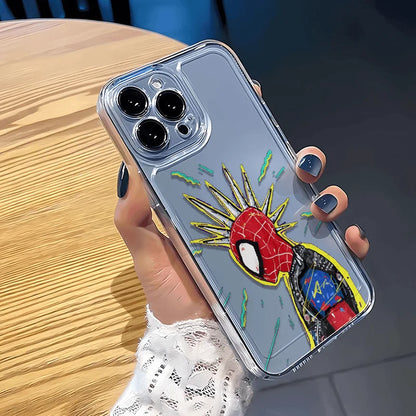 Marvel Spider Man Oil Painting Soft Phone Case For iPhone