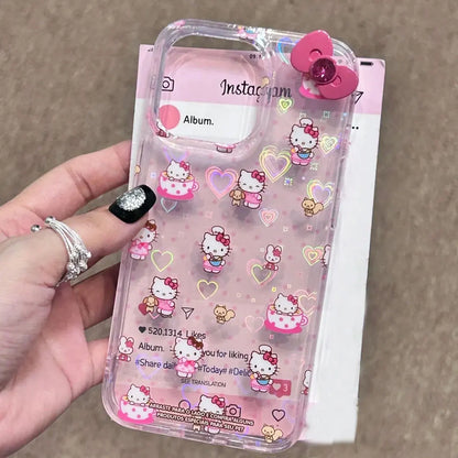 Sanrio Hello Kitty Bow Full Screen Phone Case For iPhone