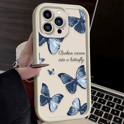 Pink Butterfly Soft Silicone Case For iPhone