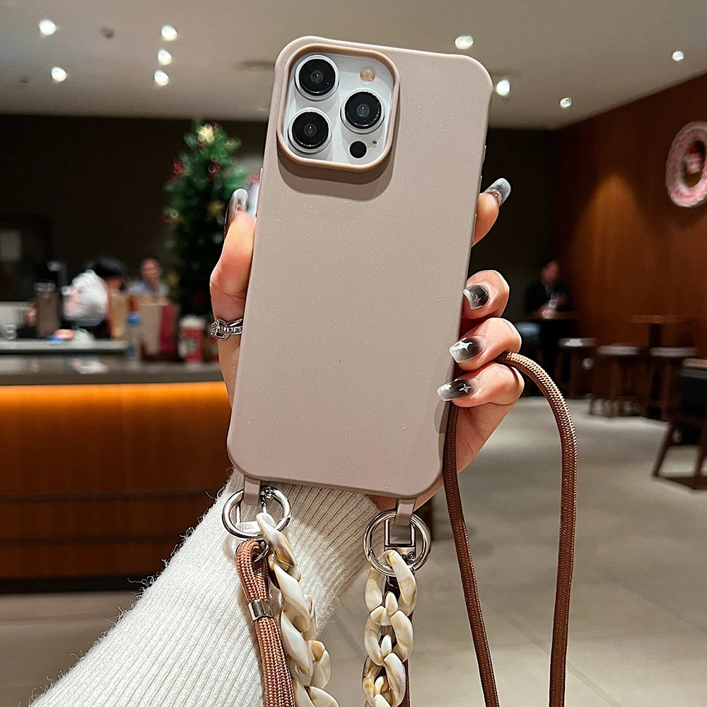 Crossbody Lanyard Cord Soft Acrylic Bracelet Case For iPhone