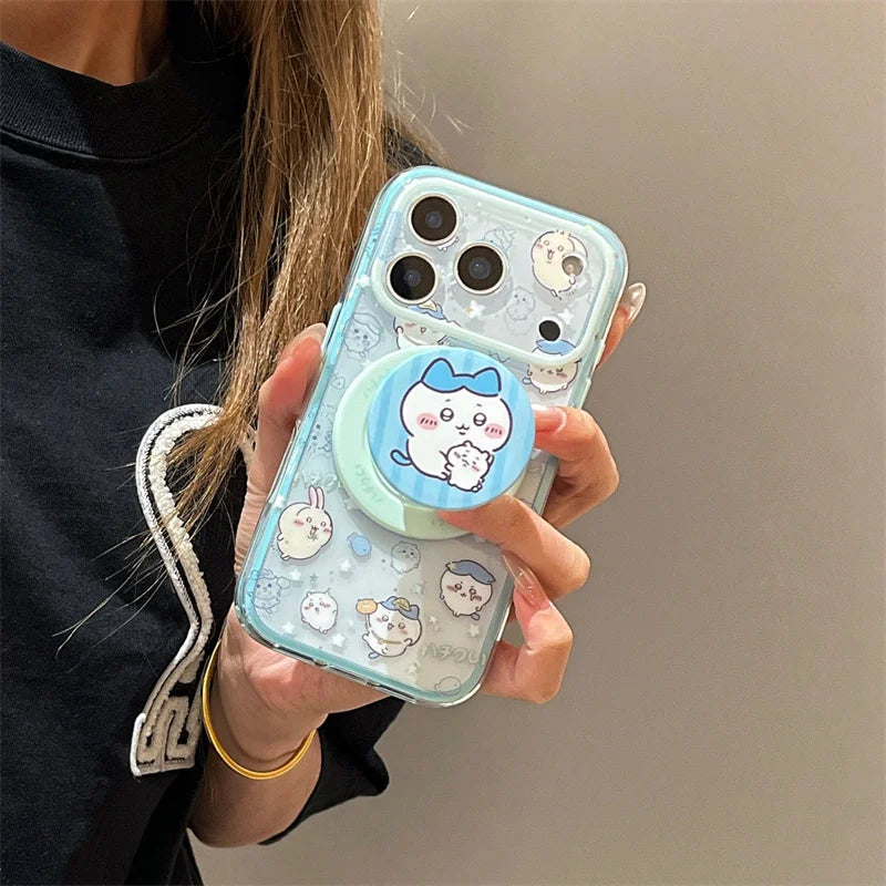 Fashion Cute Cartoon Rabbit Magnetic Phone Case For iPhone