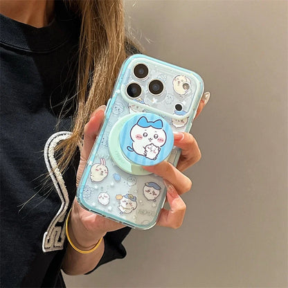 Fashion Cute Cartoon Rabbit Magnetic Phone Case For iPhone