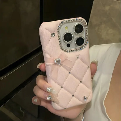 Luxurious Girly Heart Sparkling Diamond Mesh For iPhone