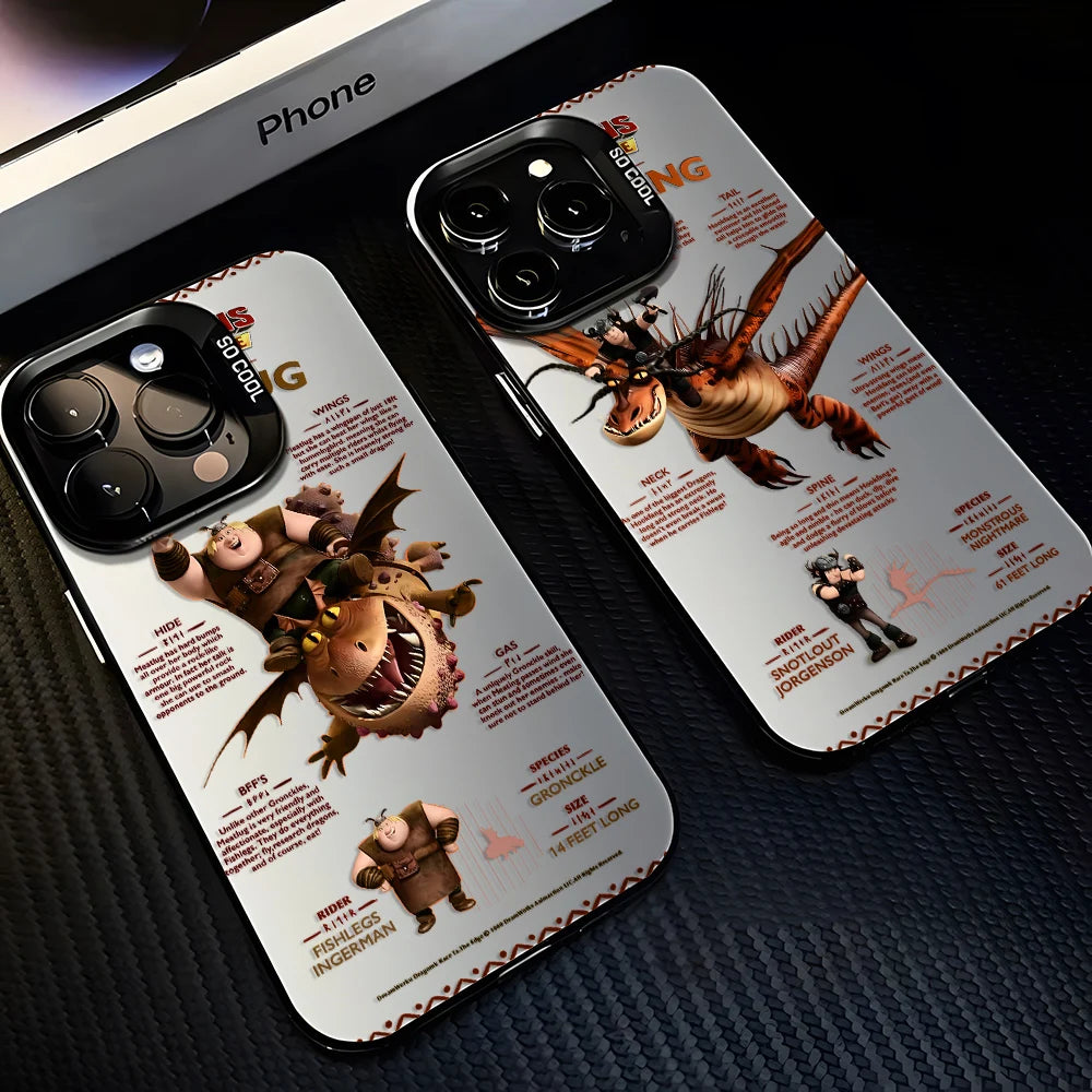 Lovely Couple Toothless Fury Dragon Phone Case For iPhone