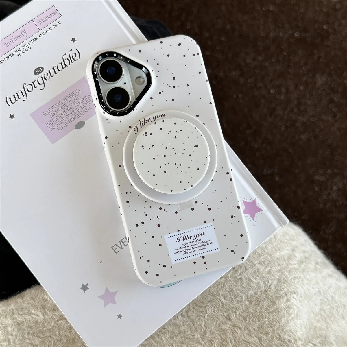 Cute Milk Yellow Magnetic Circle Holder Phone Case