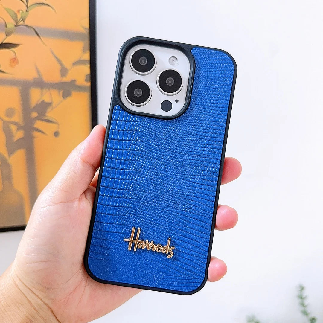 Luxury 3D Letter Retro Lizard Pattern Leather Case For iPhone