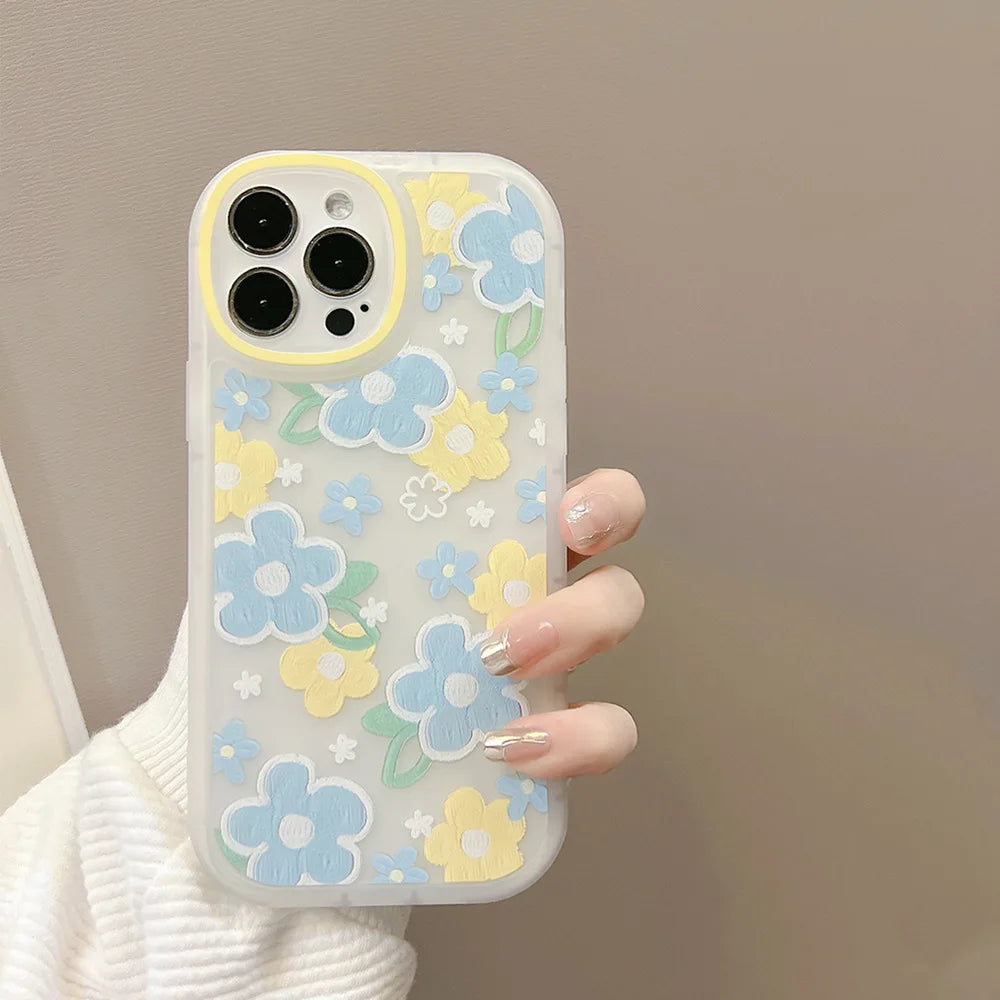Fashion Oil Painting Flowers Phone Case For iPhone