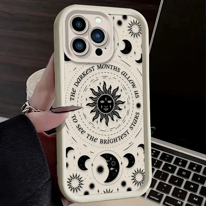 Retro Moon Sun God Phone Case For iPhone