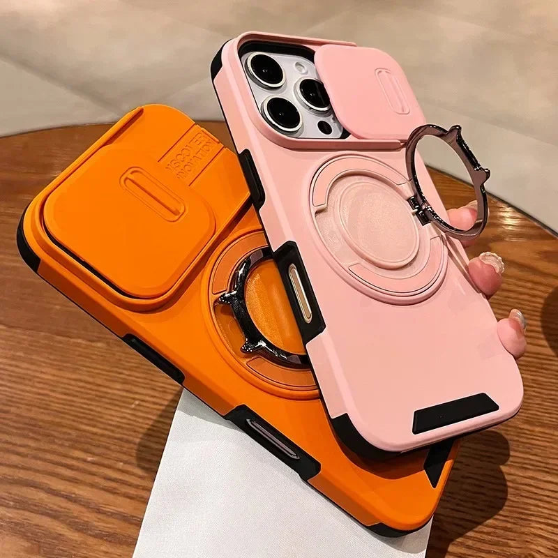 Slide Camera Protection Magnetic Bracket Magsafe Case For iPhone